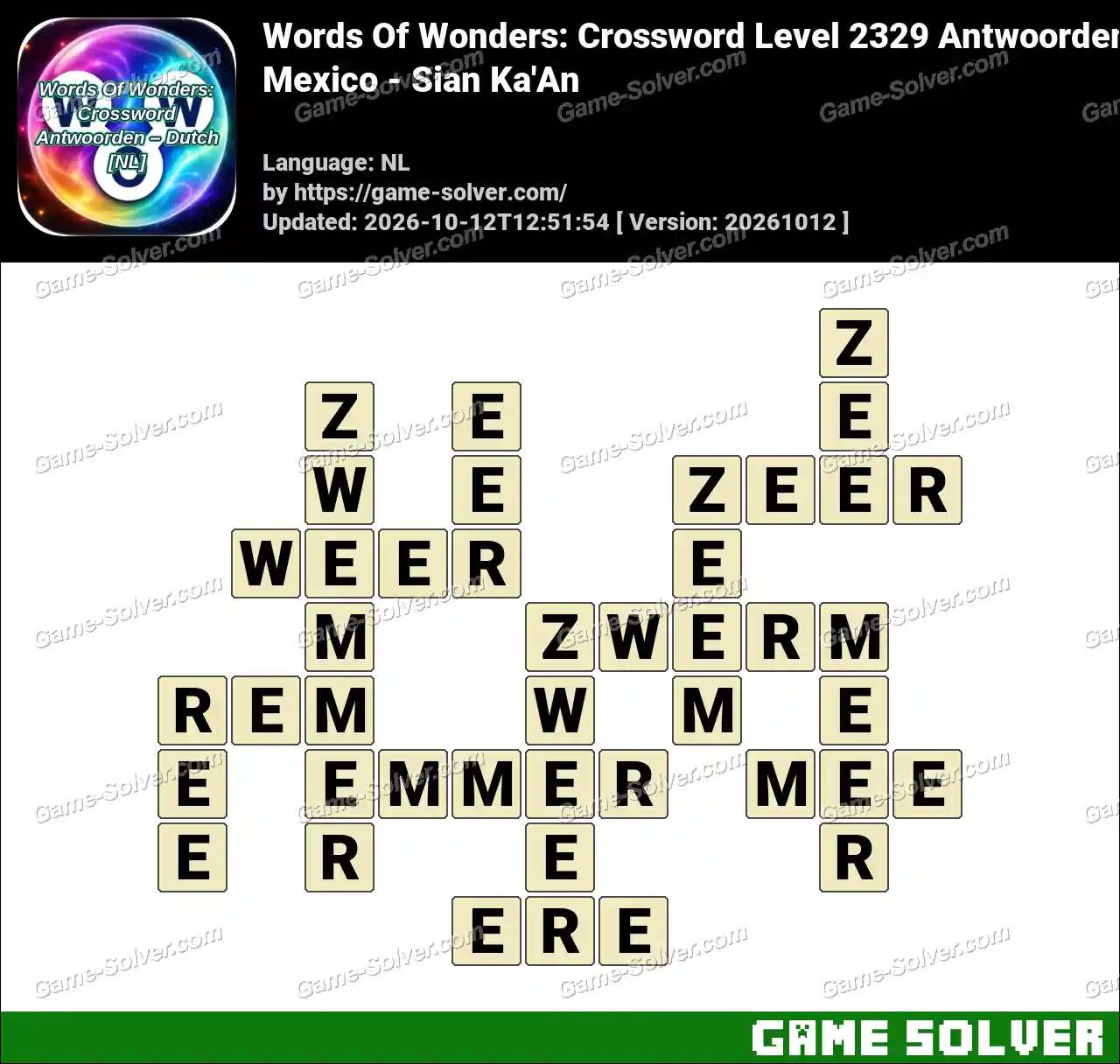 Words Of Wonders: Crossword Level 2329 Antwoorden – Mexico – Sian Ka’An